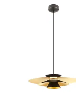 Svietidlá Redo 01-3001 - Závesný LED luster FARGO na lankách LED/16,5W/230V pr. 50 cm čierna/zlatá 01-3001