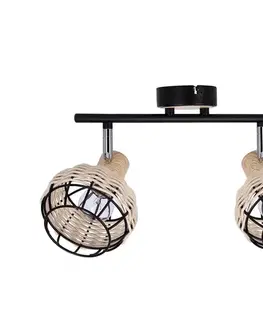 Svietidlá  Bodové svietidlo TAJGA 2xE14/40W/230V ratan/čierna 92-12203