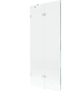 Sprchové dvere MEXEN/S - Lunar vaňová zástena 2-krídlová ľavá 80 x 150, transparent, biela 897-080-100-20-00-L