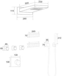 Kúpeľňové batérie MEXEN - Fall podomietková sprchová batéria, chróm 7602-04-00