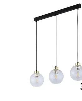 Svietidlá  LED závesný luster na lanku DEVON 3xE27/15W/230V čierna/číra 4587