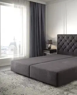 Rámy postelí DELIFE Boxspring posteľ Dream-Great 180x200 cm mikrovlákno čierna
