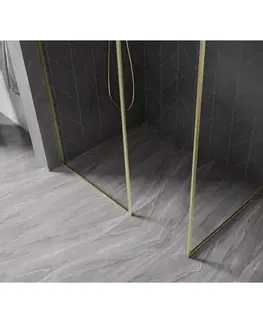 Sprchové dvere MEXEN/S - Kioto-F Sprchová zástena WALK-IN s rámom 150 x 100, transparent 8 mm, zlato kefovaná 800-150-202-04-55-100