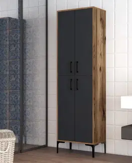 Šatňové skrine Viacúčelová skrinka Berlin A - Walnut, Anthracite