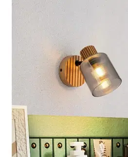Svietidlá BRILAGI - Nástenné bodové svietidlo HYGGE 1xE14/15W/230V drevené/dymové BRI398