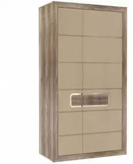 Šatníkové skrine Skrinka Tiziano 109 starožitný dub/béžová