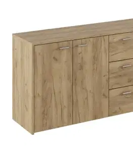 Komody KONDELA Hugos 180 štvordverová komoda so zásuvkami dub artisan