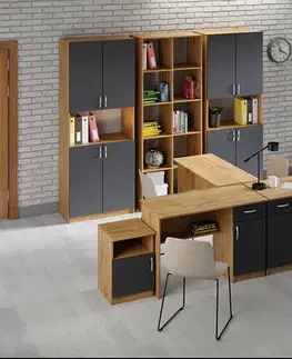 Regály KANTOR KIT regálová skrinka N03, antracit / dub Apalačský