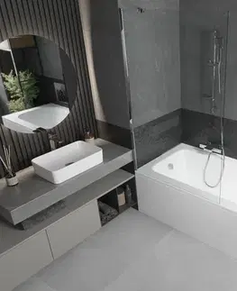 Sprchové dvere MEXEN/S - Vega obdĺžniková vaňa 180 x 80 cm s panelom + vaňová zástena 100, transparent, chróm 550118080X9510000001