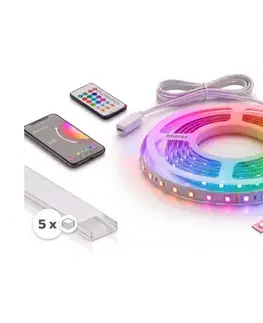 LED osvetlenie SmartLED SADA 1x LED RGBW pás NEO LITE LED/24W/230V 5 m IP65 Wi-Fi + 5x profil 1 m + diaľkové ovládanie 5xSD0103+1xIM0834