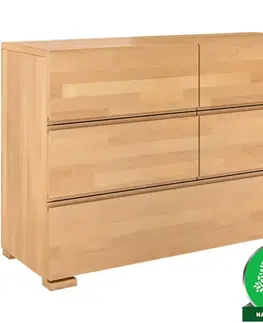 Komody do spálne Komoda drevená buk 5s Skandica Vestre prírodná