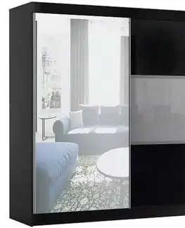 Šatníkové skrine Skriňa Rumba 200 cm + zrkadlo