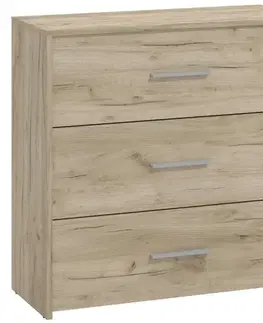 Komody do spálne Komoda Garona 3f Sivá Dub 11012273