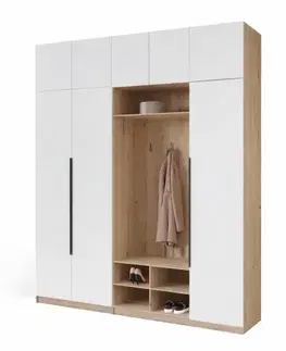 Predsieňové zostavy GLAMOUR vysoká predsieňová stena, nymphaea alba / dub Raya