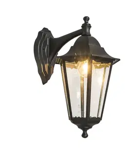 Vonkajšie svietidlá Klasická vonkajšia nástenná lampa čierna IP44 - New Orleans down