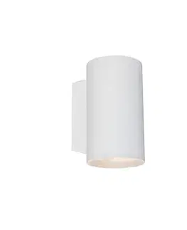 Nástenné osvetlenie Moderná nástenná lampa biela okrúhla 2-svetlá - Sandy