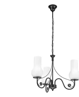 Svietidlá BRILAGI - LED Luster na reťazi COTTAGE 3xE14/40W/230V čierna/biela BG1512+3xBG2270