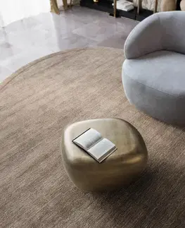 Konferenčné stolíky DELIFE Konferenčný stolík Caramia 65x55 cm metalická zlatá