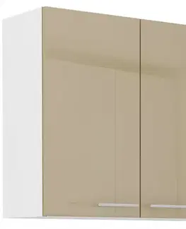 Kuchynské skrinky visiace Kuchynská skrinka Lara 80g-72 2f Mdf Cappucino lesk