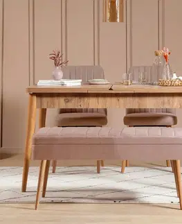 Jedálenské sety Jedálenský set s rozkladacím stolom a stoličkami (4 kusy) Vina 0900 - 3 - Atlantic, Stone