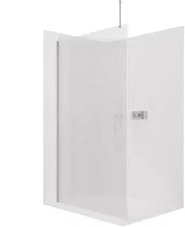 Sprchovacie kúty CERANO - Sprchová zástěna Walk-in Onyx Top Round L/P - 8 mm - kulatá vzpěra - chrom, rýhované sklo - 60x200  CER-8050BD1589
