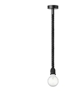 Svietidlá Home Sweet Home Luster na lanku LEONARDO ROPE 1xE27/10W/230V čierna 8718808179201