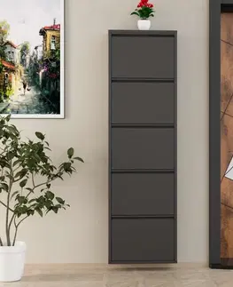 Botníky PIERCE závesný kovový botník, antracit
