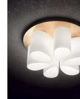 Svietidlá Ideal Lux - Stropné svietidlo DAISY 6xE27/52W/230V pr. 60 cm zlatá/biela 247779