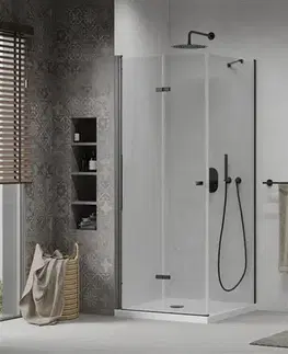 Vane MEXEN/S - Lima sprchovací kút 70x70, transparent, čierna + biela vanička so sifónom 856-070-070-70-00-4010B