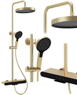 Kúpeľňové batérie REA REA - Sprchový set Farel Brush Gold REA-P0355