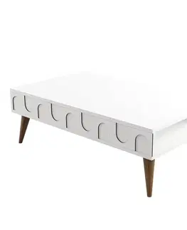 Konferenčné stolíky Konferenčný stolík Lyon 34 - White, Walnut