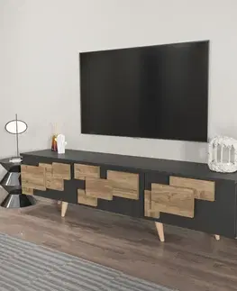TV stolíky TV stolík 3 D - Anthracite, Walnut