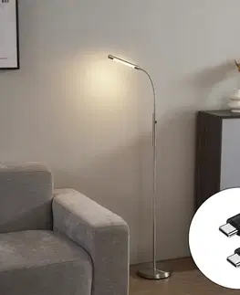 Lampy Moderná oceľová stojaca lampa vrátane LED 3-stupňové stmievanie nabíjateľná - Statler