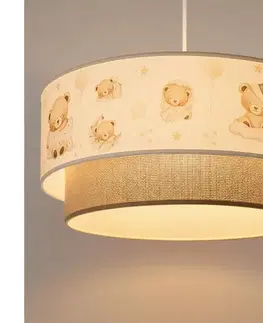 Svietidlá BRILAGI- LED Detský luster na lanku BOBO 1xE27/60W/230V pr. 40 cm biela/béžová/medvedík 8590828051329