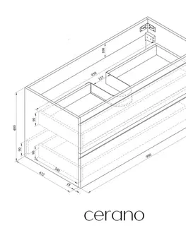 Kúpeľňový nábytok CERANO - Kúpeľňová skrinka pod umývadlo Carole - antracitová - 99x48x45 CER-692782