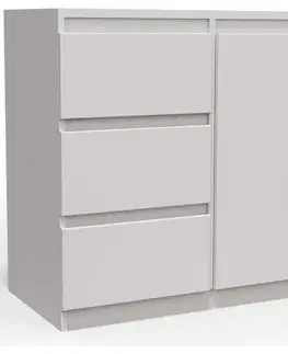 Komody do spálne Komoda Merg 3S1F biela