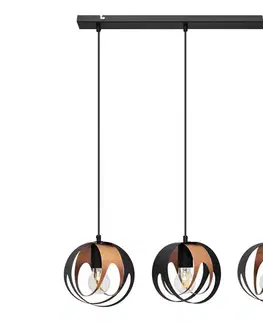 Svietidlá  Luster na lanku MOONLIGHT 3xE27/15W/230V čierna/medená W-L 1888/3 BK+BR MAT