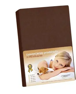 Plachty Bellatex Jersey prestieradlo s elastanom hnedá, 200 x 220 cm