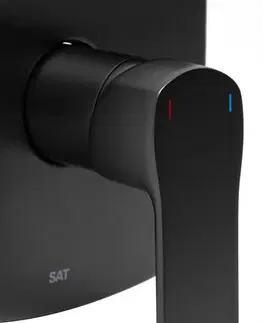 Kúpeľňové batérie Sprchová batéria SAT Cube Way vrátane podomietkového telesa čierna matná CU210C CU210C