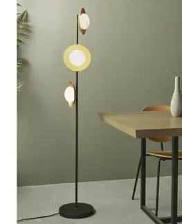 Lampy Endon 92039 - Stojacia lampa RUFFLE 3xG9/3W/230V čierna/zlatá 92039