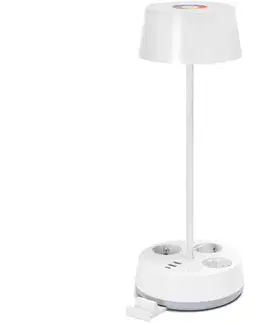 Lampy  B.V. -LED RGBW Stmievateľná stolová lampa s zásuvkami a USB LED/4,6W/230V biela B1031143J