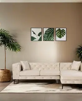 Sedacie súpravy Rohová sedacia súprava / Rohová pohovka Como Eco Right - Beige, Black