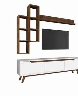 Konferenčné stolíky Televízna stena Mia Walnut and White