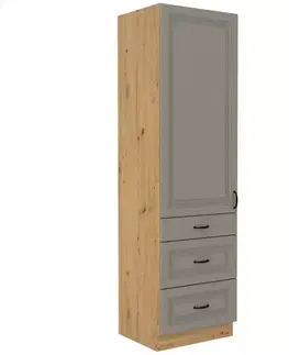 Kuchynské skrinky stojace Kuchynská skrinka Stilo claygrey/artisan 60dks/210 3s 1f