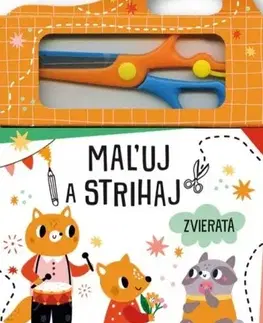Nalepovačky, vystrihovačky, skladačky Zvieratá - Maľuj a strihaj