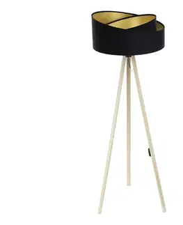 Lampy  Stojacia lampa GALAXY 1xE27/60W/230V čierna/béžová AS0463+BS0389