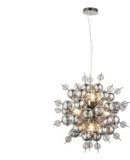 Svietidlá Endon 81583 - Luster na lanku JOULES 9xE14/7W/230V lesklý chróm/dymová 81583