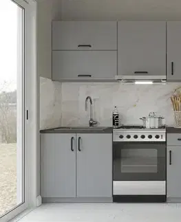 Kuchynské linky CAPRI M 180 malá kuchynská linka, sivá
