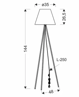 Stojacie lampy Stojacia lampa PLATINO zlatá 1x40W E27 zlaté tienidlo