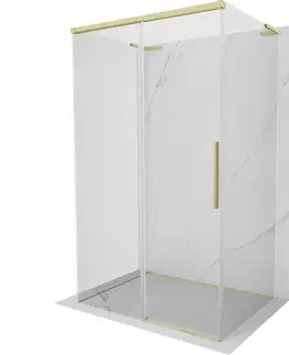 Sprchovacie kúty MEXEN/S - Rox-3S L sprchový kút 3 stenný, posuvný 115 x 95, transparent, zlato kartáčovaná 8C2L-115-095-55-00-3S